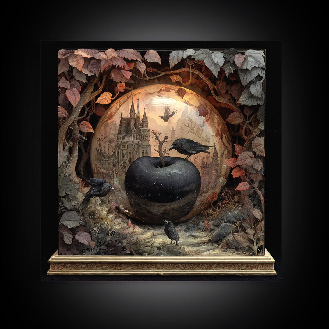 The Poison Apple Reliquary - Environmental Panorama, Dark Fantasy Wall Art, Square Wall Art, Canvas Print, Halloween Home Decor