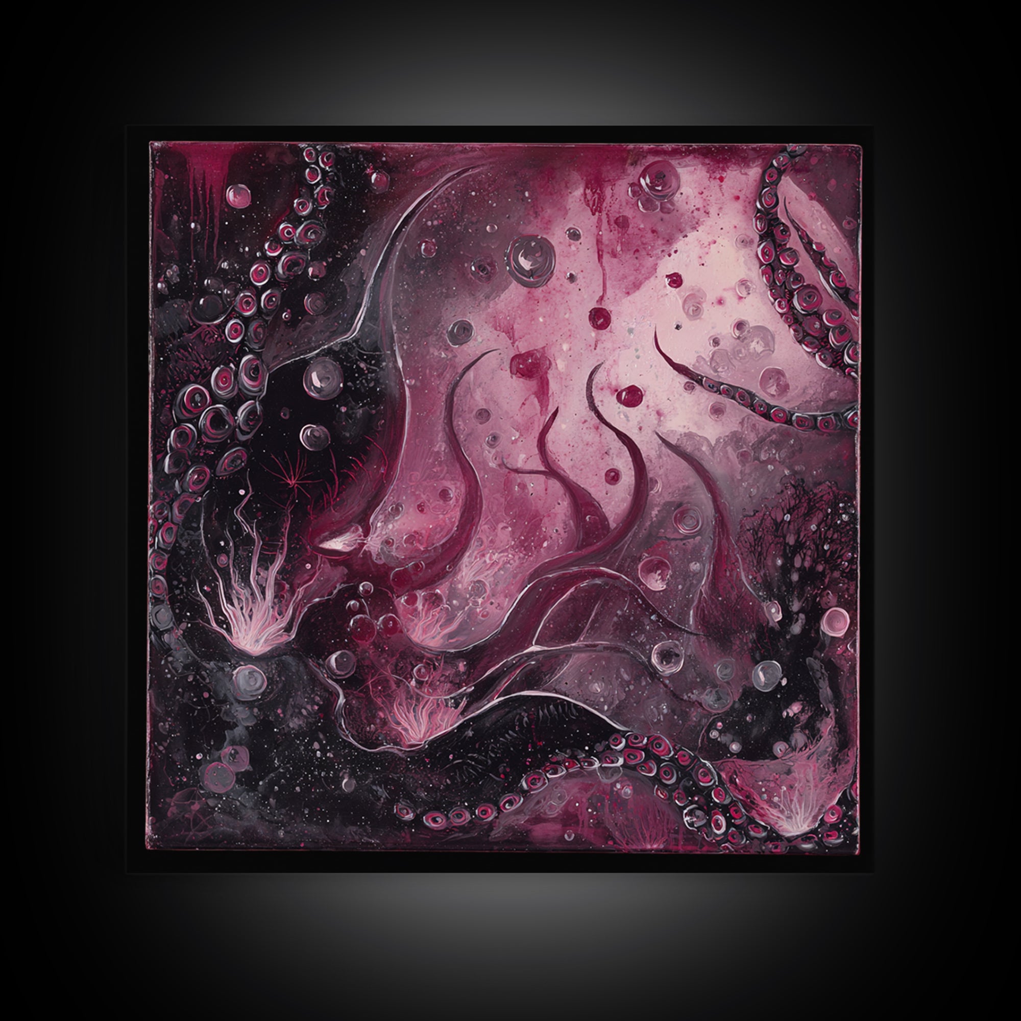 The Bride Of The Abyssal Moon, Gothic Home Decor, Square Wall Art, Framed Canvas Print, Halloween Home Decor, Gothic Wall Art