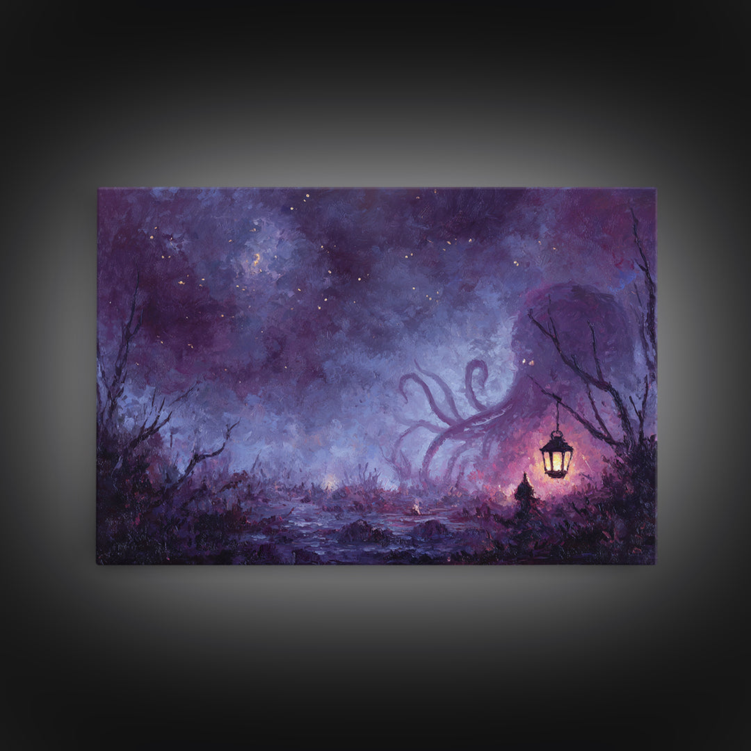 The Watcher In The Coral Throne, Dark Fantasy Wall Art, Landscape Wall Art, Canvas Print, Halloween Home Decor, Gothic Wall Art