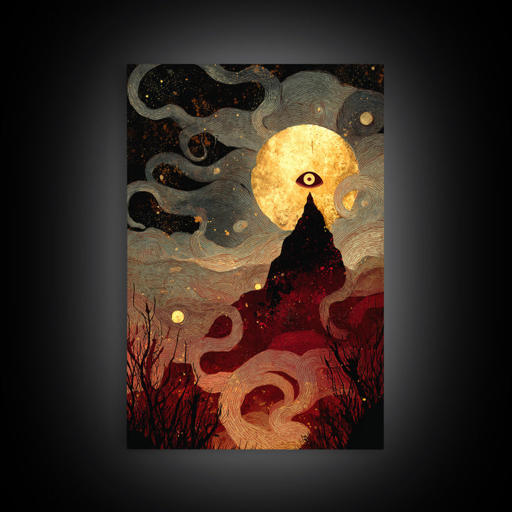 The Astronomer Of The Hollow Sky, Halloween Wall Art, Vertical Wall Art, Canvas Print, Halloween Home Decor, Gothic Wall Art