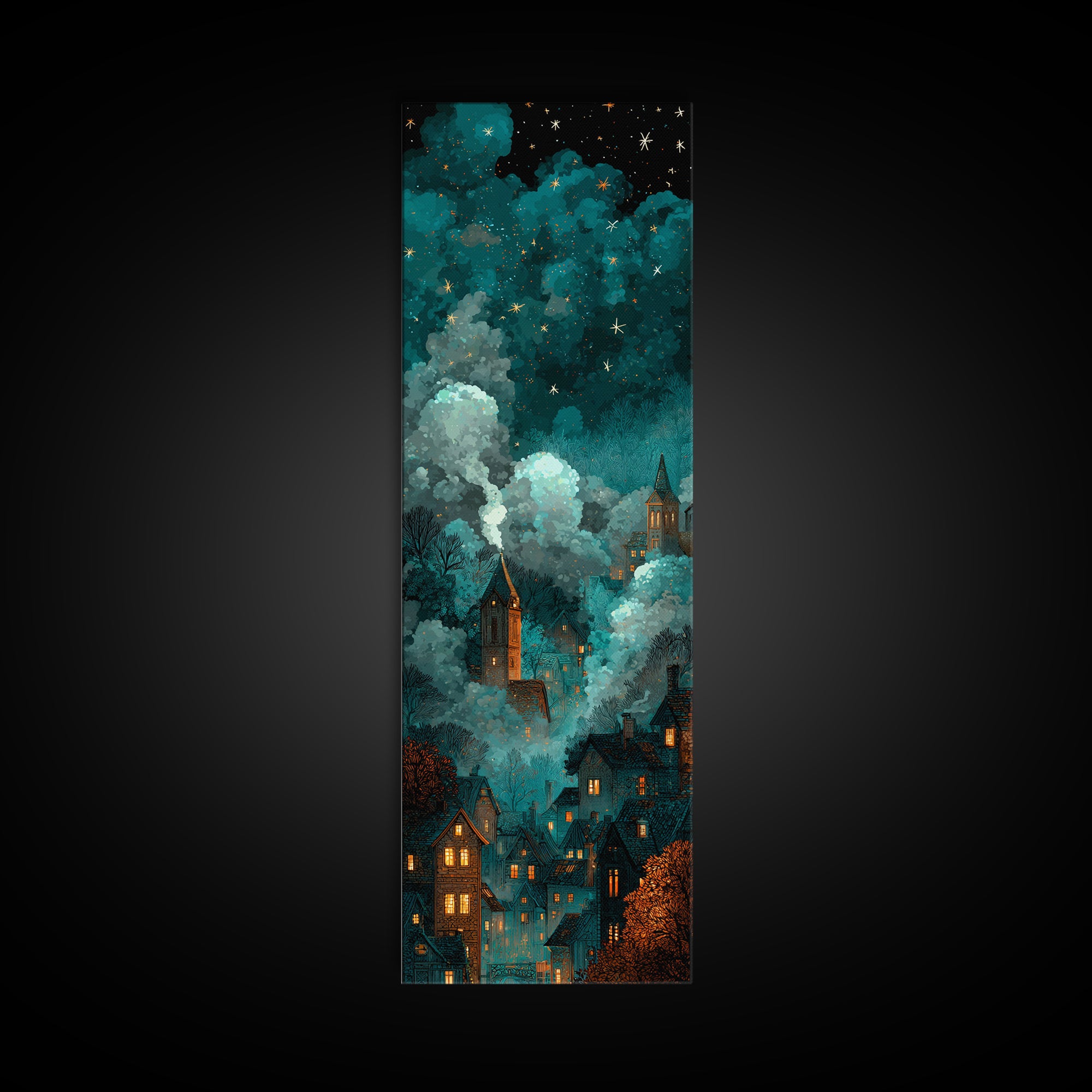 The Child Who Caught A Moon-Spawn, Eldritch Wall Art, Tall Narrow Wall Art, Canvas Print, Halloween Home Decor, Gothic Wall Art