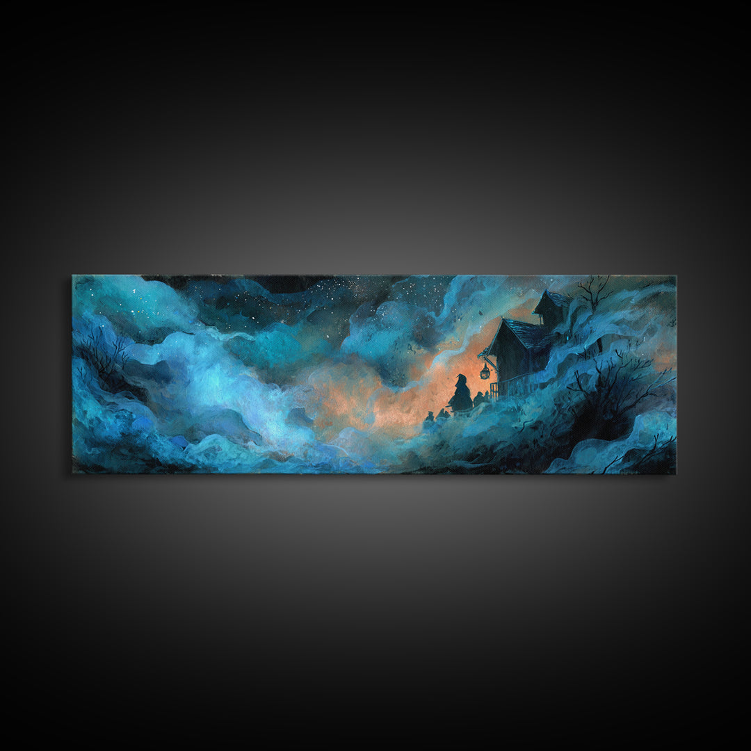 The Feast Of The Pale Cult, Cosmic Horror Decor, Extra Wide Wall Art, Canvas Print, Halloween Home Decor, Gothic Wall Art, Dark Fantasy Art