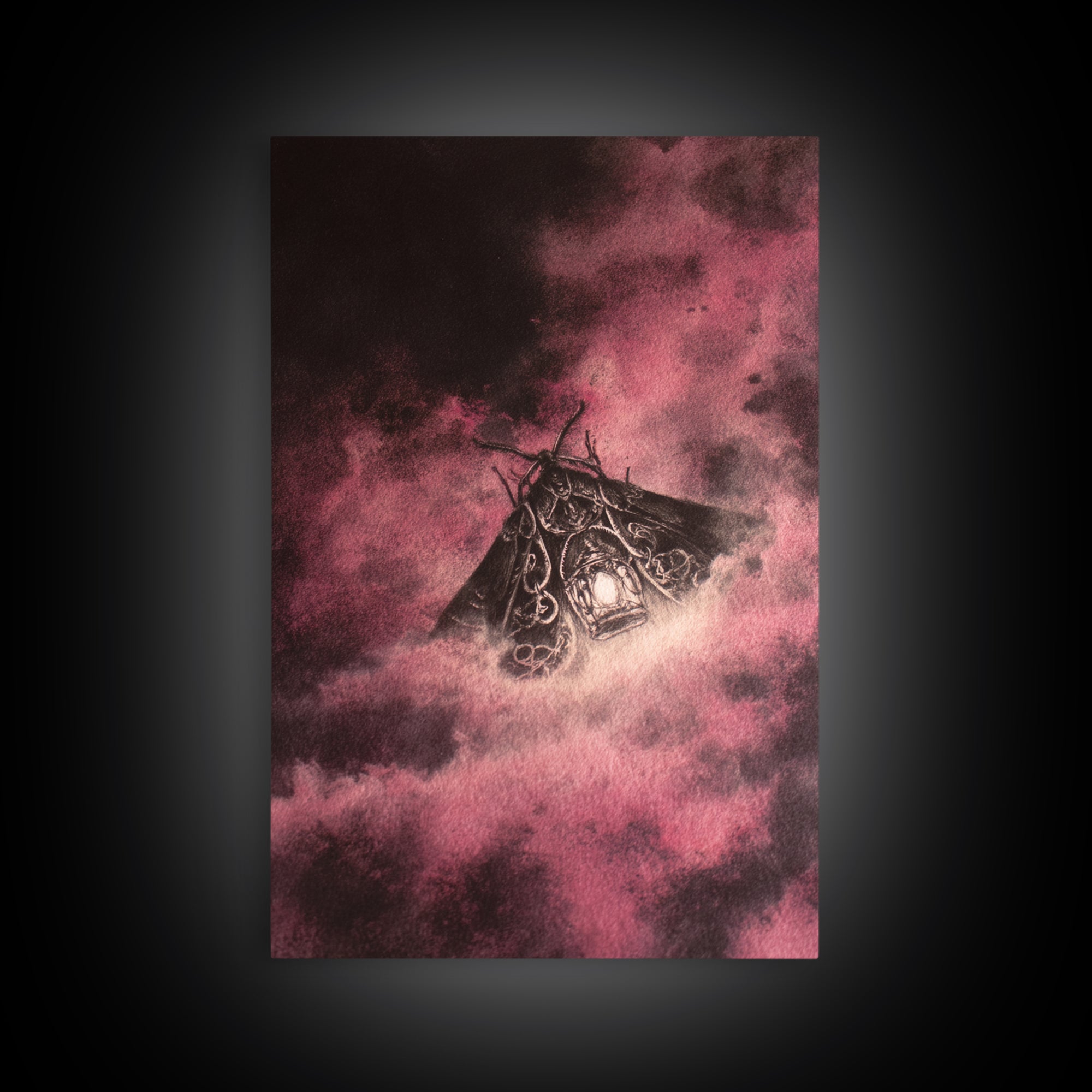 The Moth Prophet Of Kadath, Lovecraftian Wall Art, Vertical Wall Art, Canvas Print, Halloween Home Decor, Gothic Wall Art, Dark Fantasy Art