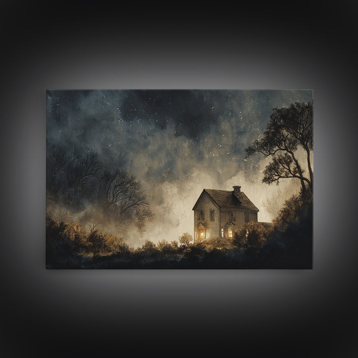 The Thirteenth Door Of Arkham House, Eldritch Wall Art, Landscape Wall Art, Canvas Print, Halloween Home Decor, Gothic Wall Art