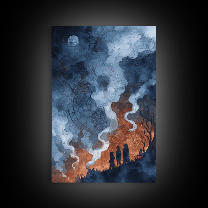 The Children Of The Star Orchard, Eldritch Wall Art, Vertical Wall Art, Framed Canvas Print, Halloween Home Decor, Gothic Wall Art