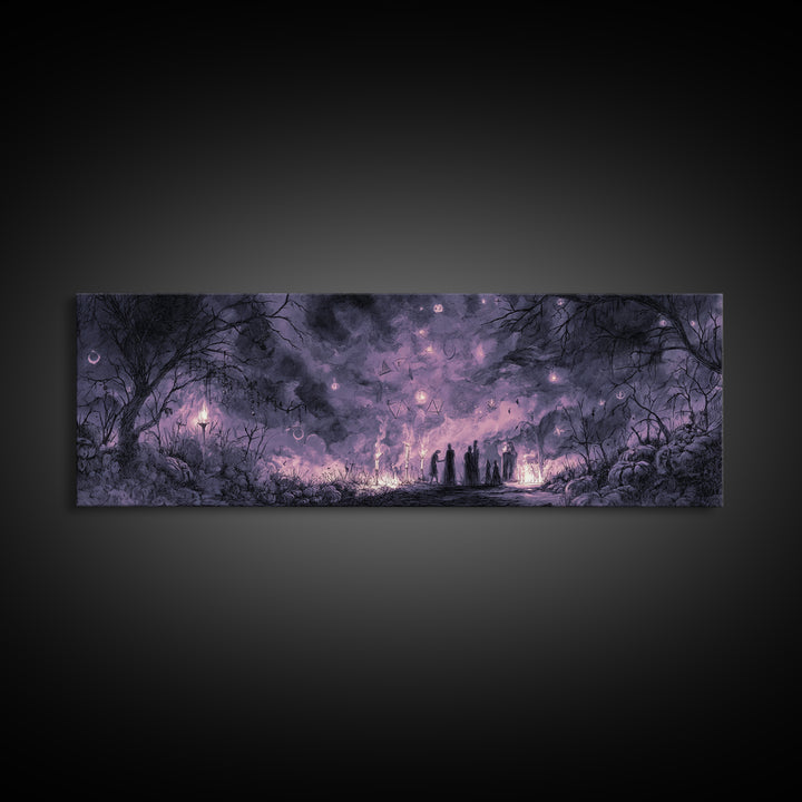 The Children Of The Star Orchard, Macabre Halloween Art, Extra Wide Wall Art, Canvas Print, Halloween Home Decor, Gothic Wall Art