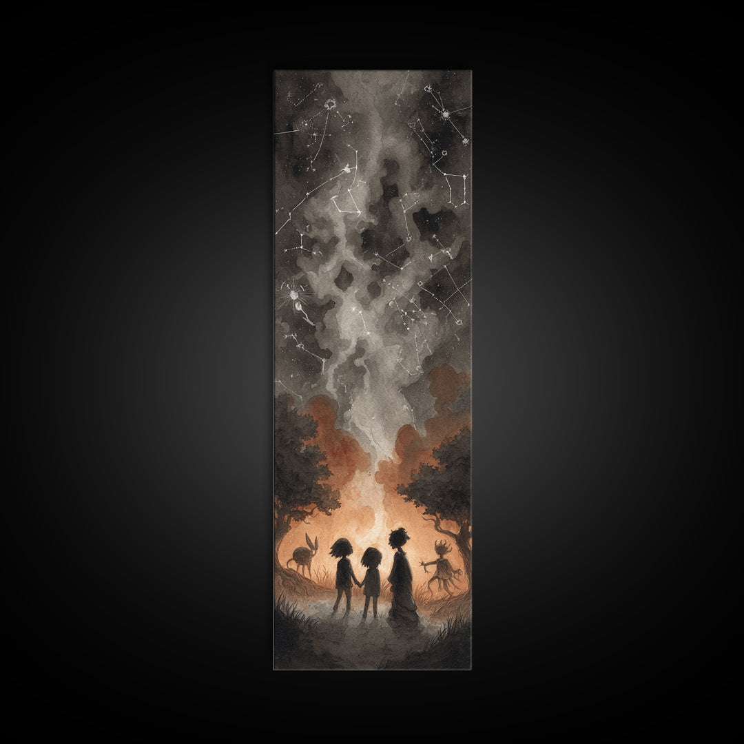 The Children Of The Star Orchard, Lovecraftian Wall Art, Tall Narrow Wall Art, Canvas Print, Halloween Home Decor, Gothic Wall Art