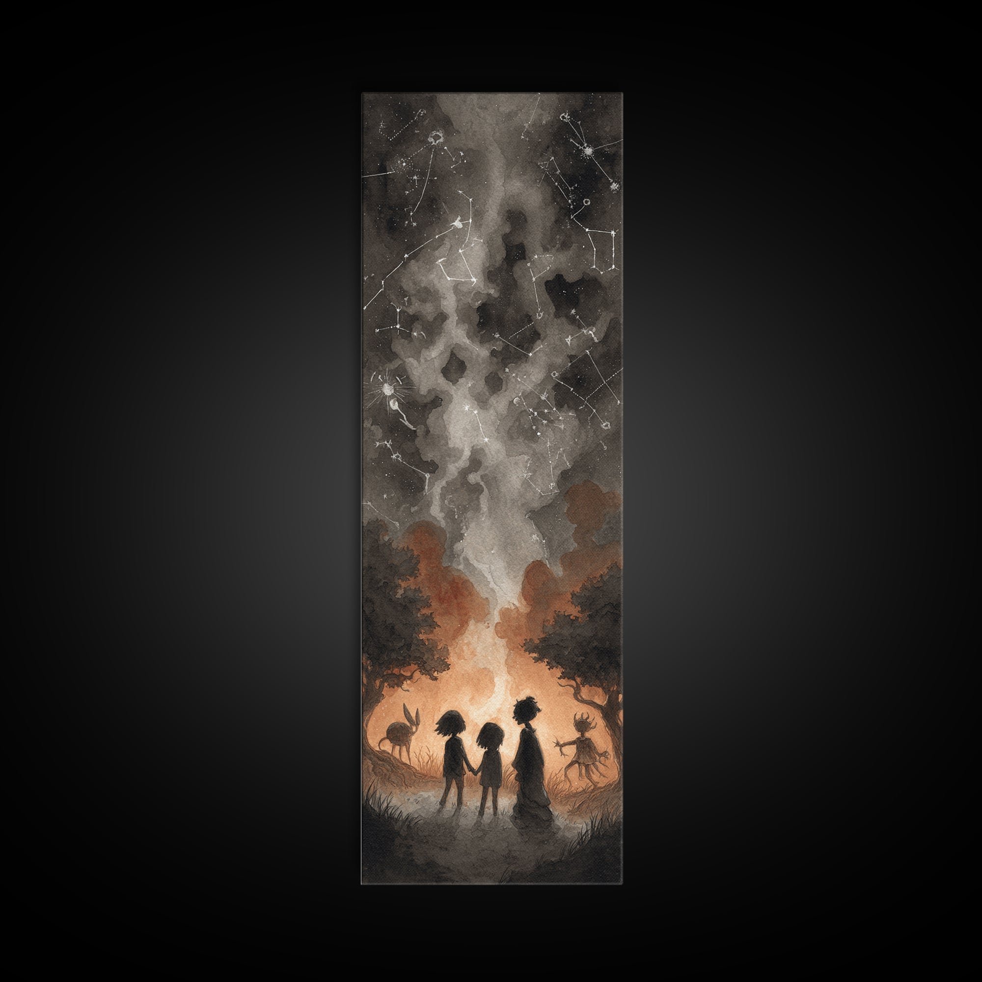 The Children Of The Star Orchard, Lovecraftian Wall Art, Tall Narrow Wall Art, Canvas Print, Halloween Home Decor, Gothic Wall Art