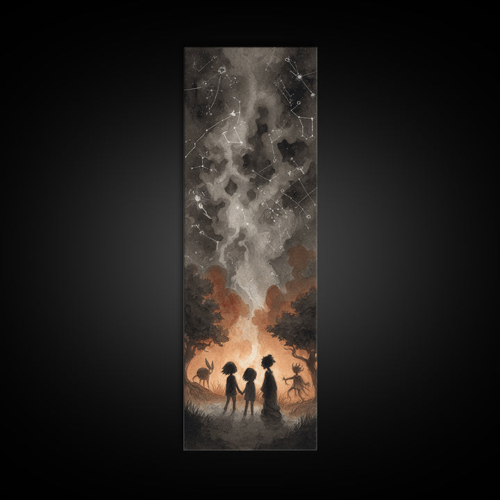 The Children Of The Star Orchard, Lovecraftian Wall Art, Tall Narrow Wall Art, Canvas Print, Halloween Home Decor, Gothic Wall Art