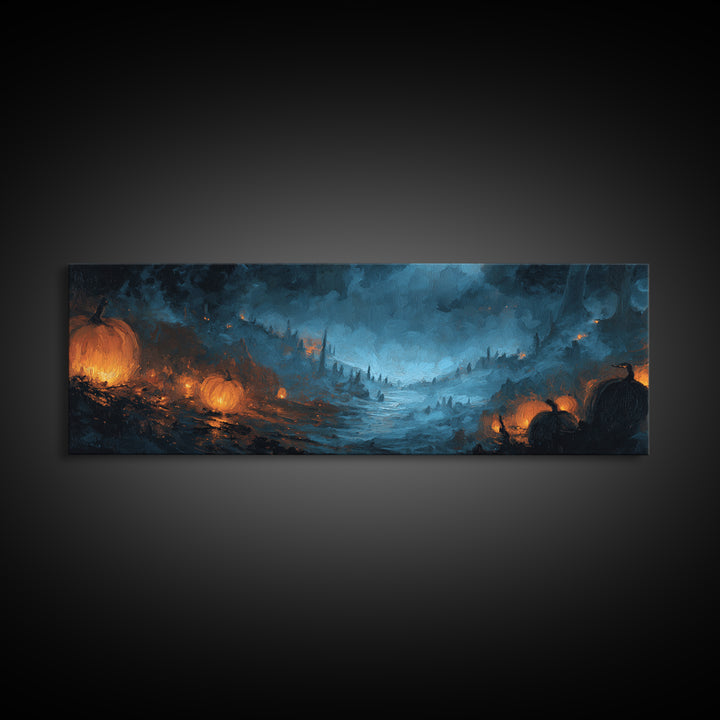 The Frost Beyond Carcosa, Halloween Wall Art, Extra Wide Wall Art, Framed Canvas Print, Halloween Home Decor, Gothic Wall Art