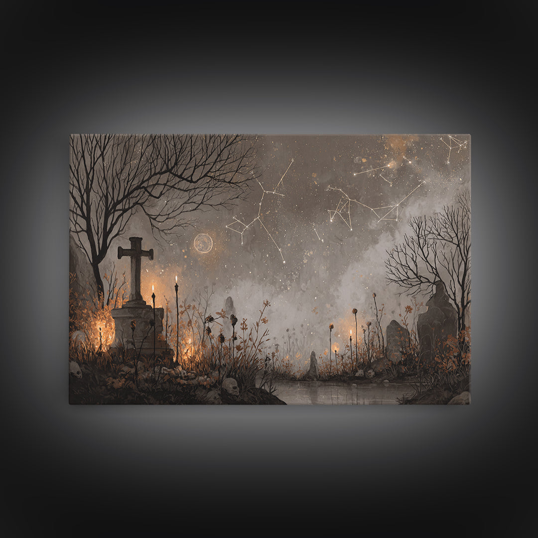 The Archivist Of Dreaming Bones, Halloween Wall Art, Landscape Wall Art, Canvas Print, Halloween Home Decor, Gothic Wall Art