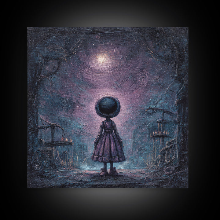 The Doll From Beyond The Void, Macabre Halloween Art, Square Wall Art, Canvas Print, Halloween Home Decor, Gothic Wall Art, Dark Fantasy Art