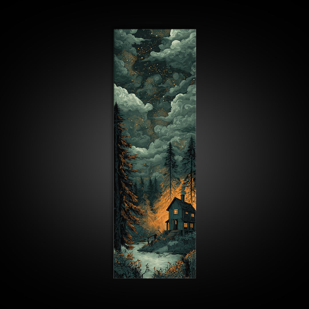 The Doll From Beyond The Void, Dark Fantasy Wall Art, Tall Narrow Wall Art, Canvas Print, Halloween Home Decor, Gothic Wall Art