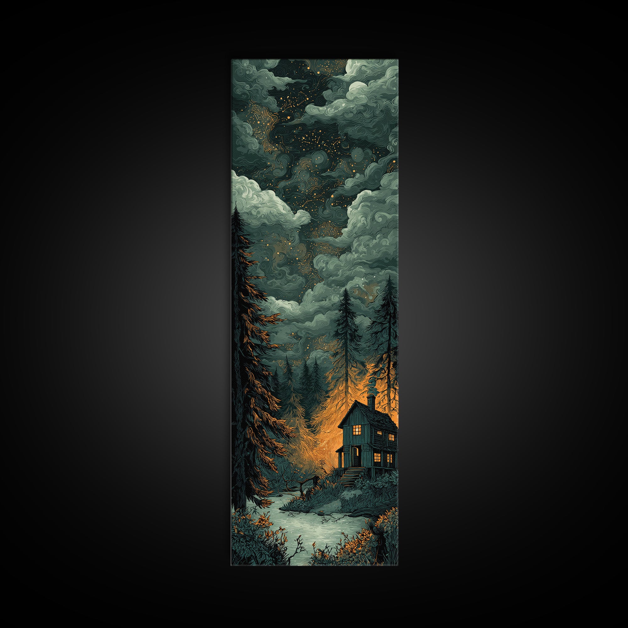 The Doll From Beyond The Void, Dark Fantasy Wall Art, Tall Narrow Wall Art, Canvas Print, Halloween Home Decor, Gothic Wall Art