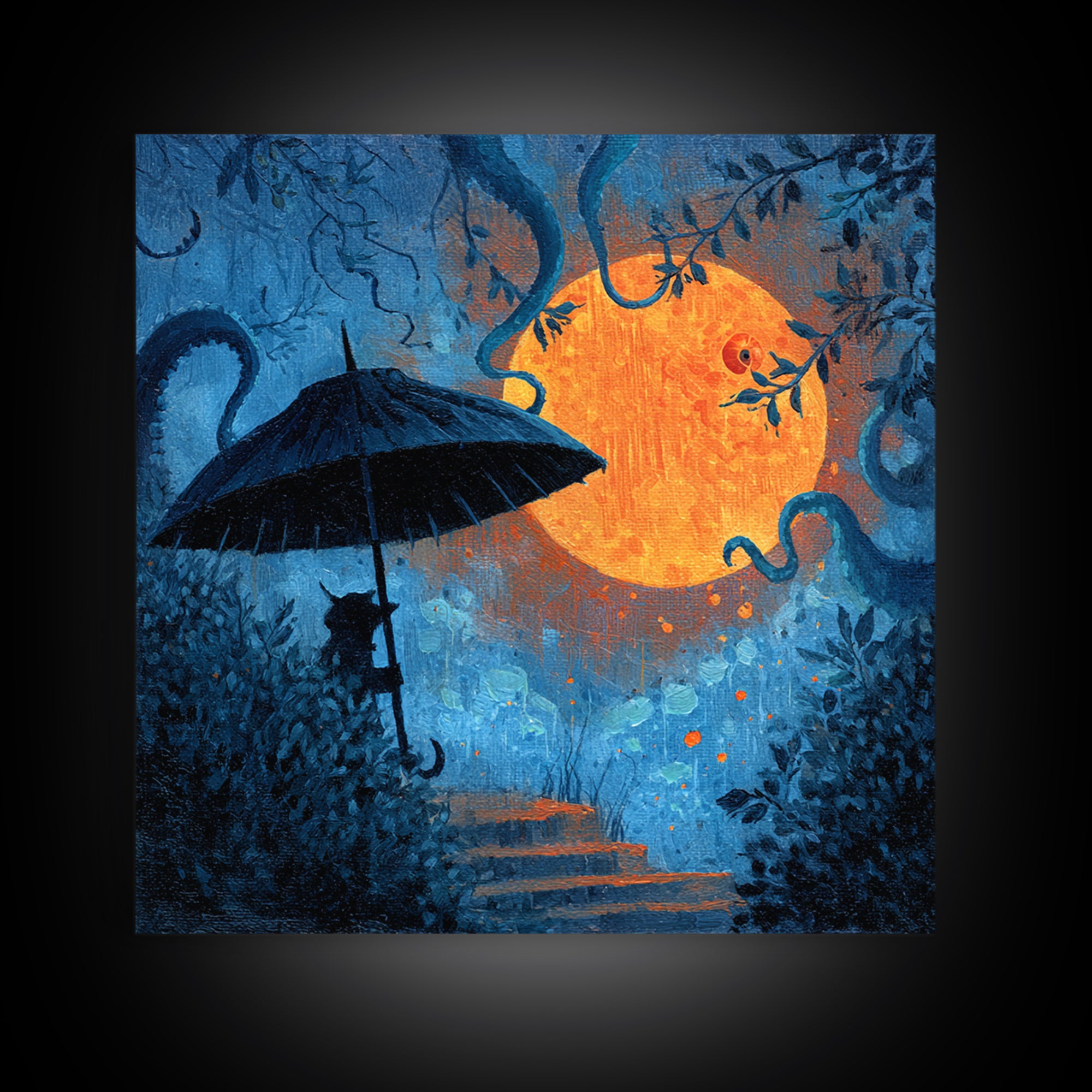 The Umbrella Of The Outer Rain, Gothic Home Decor, Square Wall Art, Canvas Print, Halloween Home Decor, Gothic Wall Art, Halloween Decor