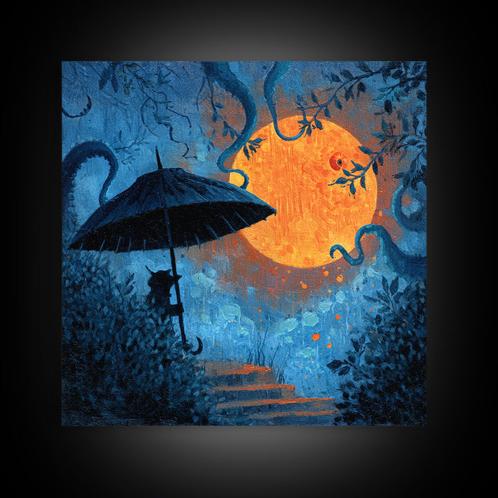 The Umbrella Of The Outer Rain, Gothic Home Decor, Square Wall Art, Canvas Print, Halloween Home Decor, Gothic Wall Art, Halloween Decor