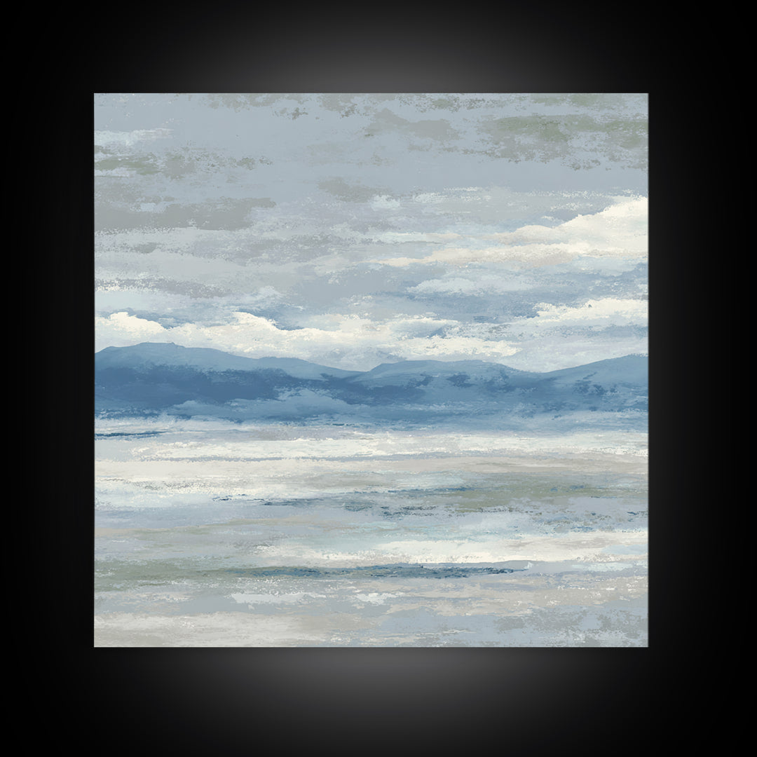 Simple Mountain Layers Canvas Print, Waiting Room Art, Digital Art Print, Waiting Room Decor, Watercolor Art, Calm, WRA-1x1-14