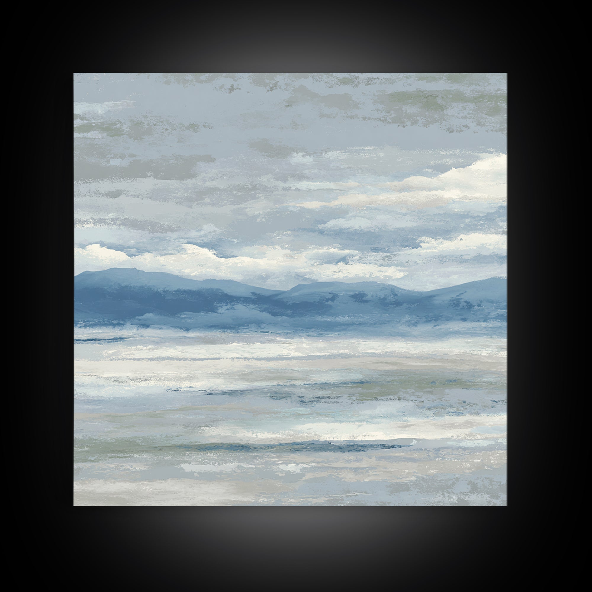 Simple Mountain Layers Canvas Print, Waiting Room Art, Digital Art Print, Waiting Room Decor, Watercolor Art, Calm, WRA-1x1-14