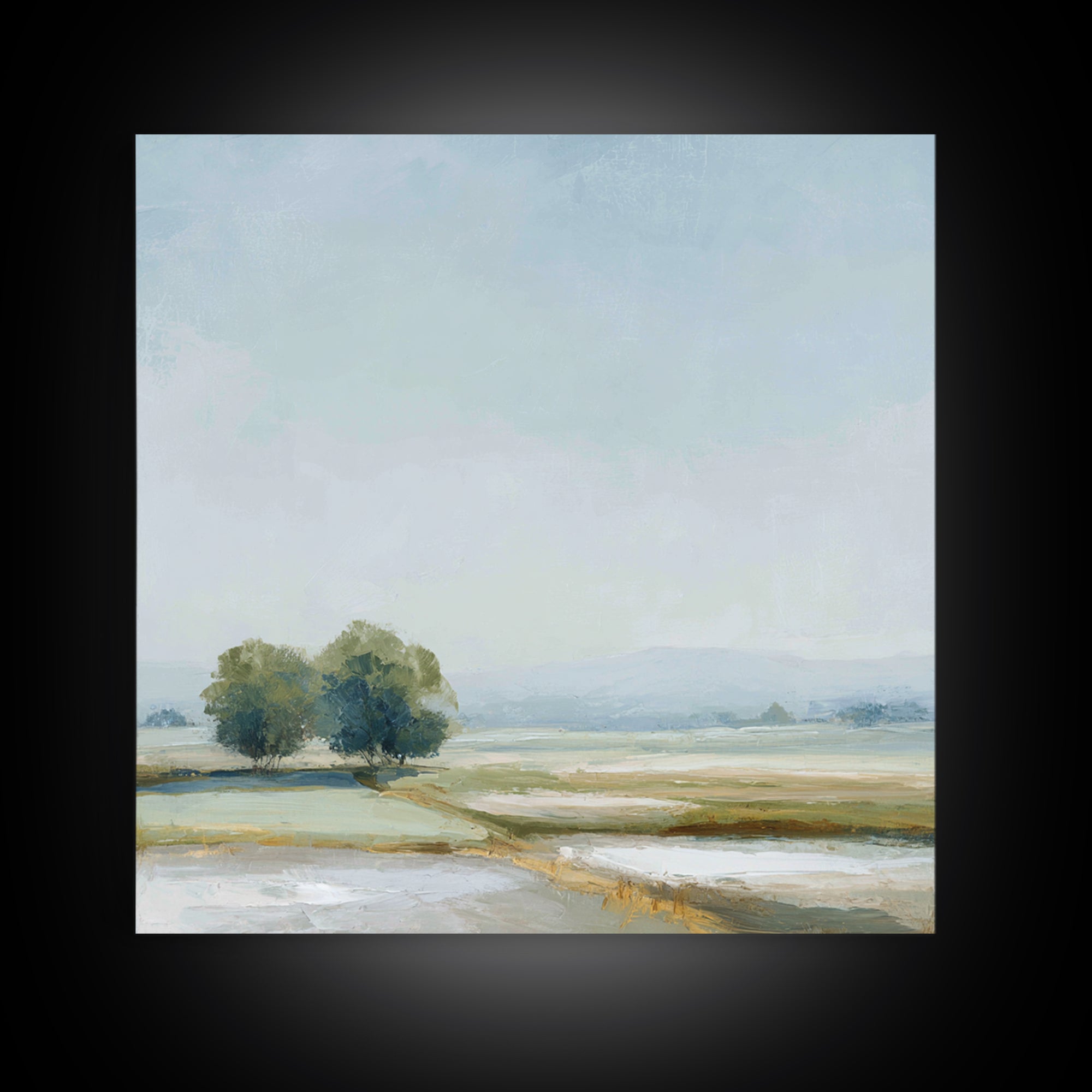 Open Field with Distant Tree Canvas Print, Waiting Room Art, Printable Art, Waiting Room Decor, Calm, Digital Art Print, WRA-1x1-23