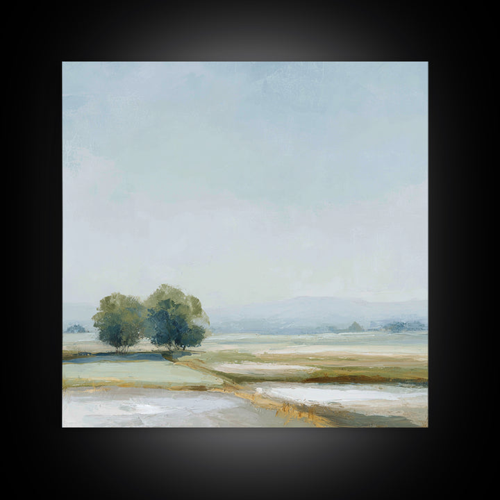 Open Field with Distant Tree Canvas Print, Waiting Room Art, Printable Art, Waiting Room Decor, Calm, Digital Art Print, WRA-1x1-23