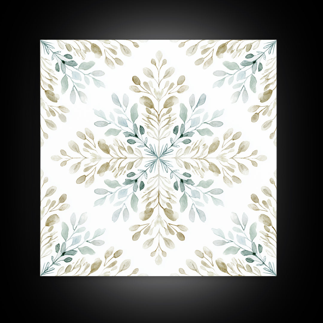 Neutral Botanical Branch Framed Canvas Print, Waiting Room Art, Minimalist Wall Art, Waiting Room Decor, Oil Painting, Calm, WRA-1x1-27