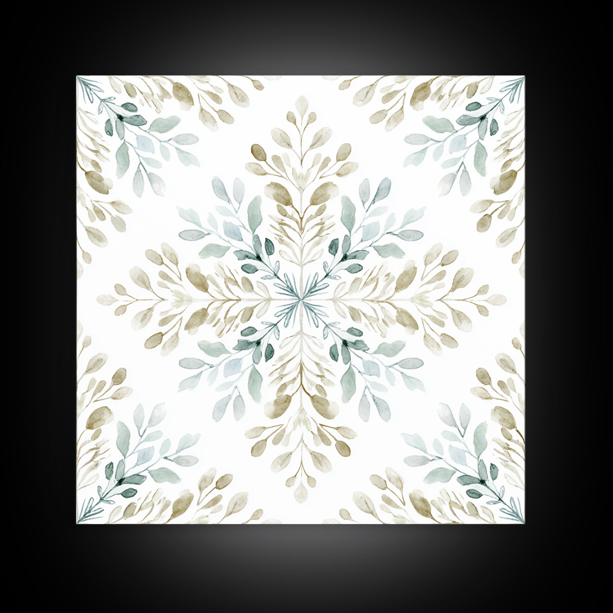 Neutral Botanical Branch Framed Canvas Print, Waiting Room Art, Minimalist Wall Art, Waiting Room Decor, Oil Painting, Calm, WRA-1x1-27