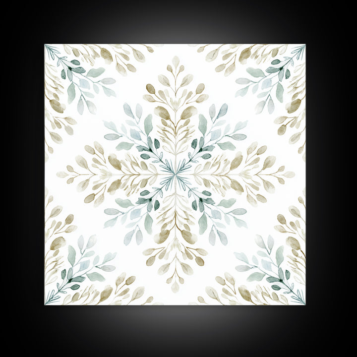 Neutral Botanical Branch Framed Canvas Print, Waiting Room Art, Minimalist Wall Art, Waiting Room Decor, Oil Painting, Calm, WRA-1x1-27