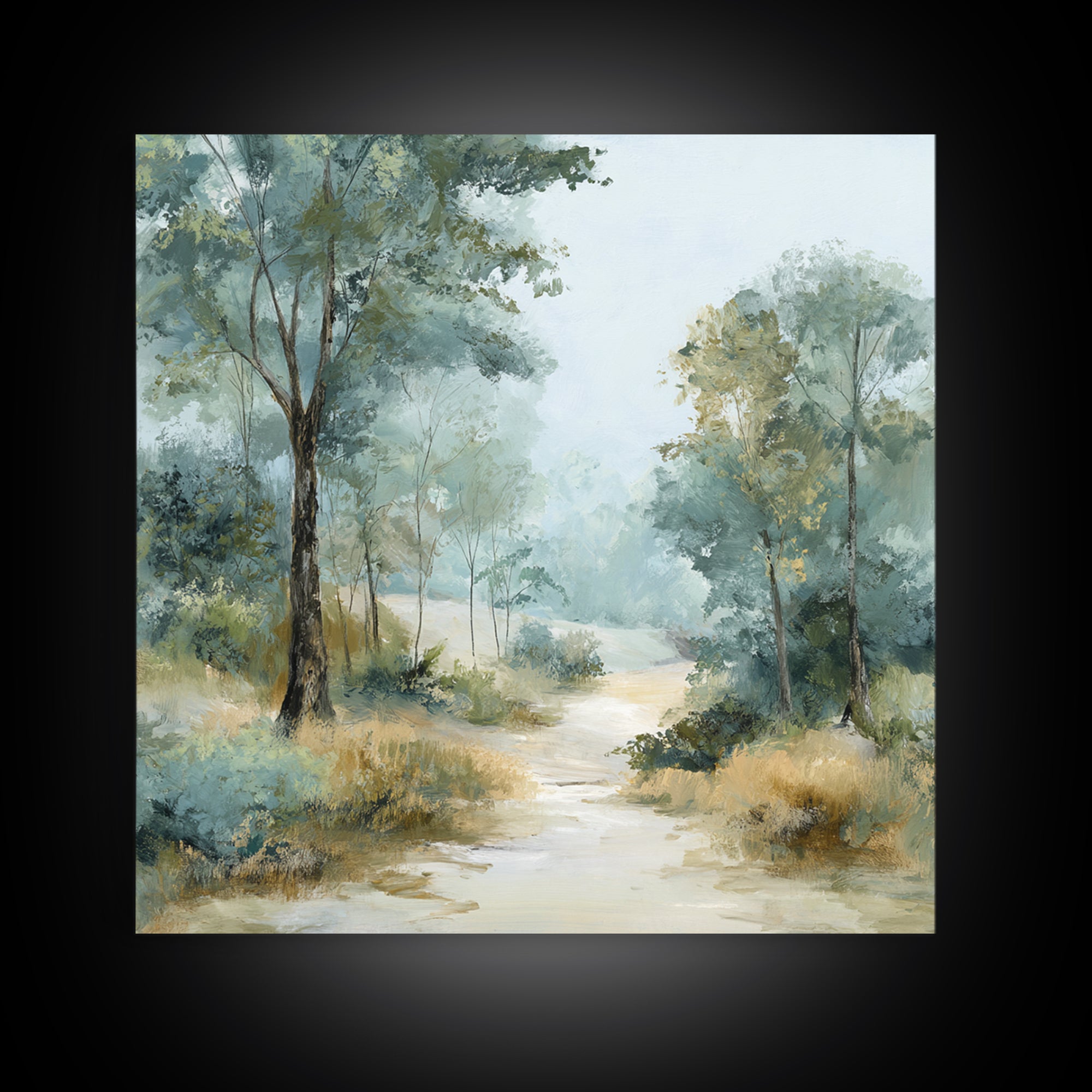 Misty Forest Path Canvas Print, Waiting Room Art, Gallery Wall Art, Waiting Room Decor, Fine Art, Calm, Photography Print, WRA-1x1-35