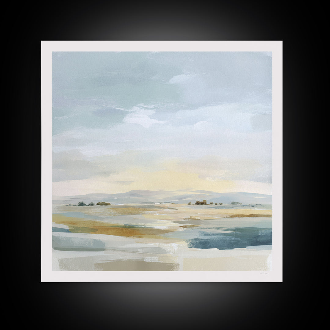Warm Desert Sunrise Framed Canvas Print, Waiting Room Art, Photography Print, Waiting Room Decor, Calm, Minimalist Decor, WRA-1x1-37