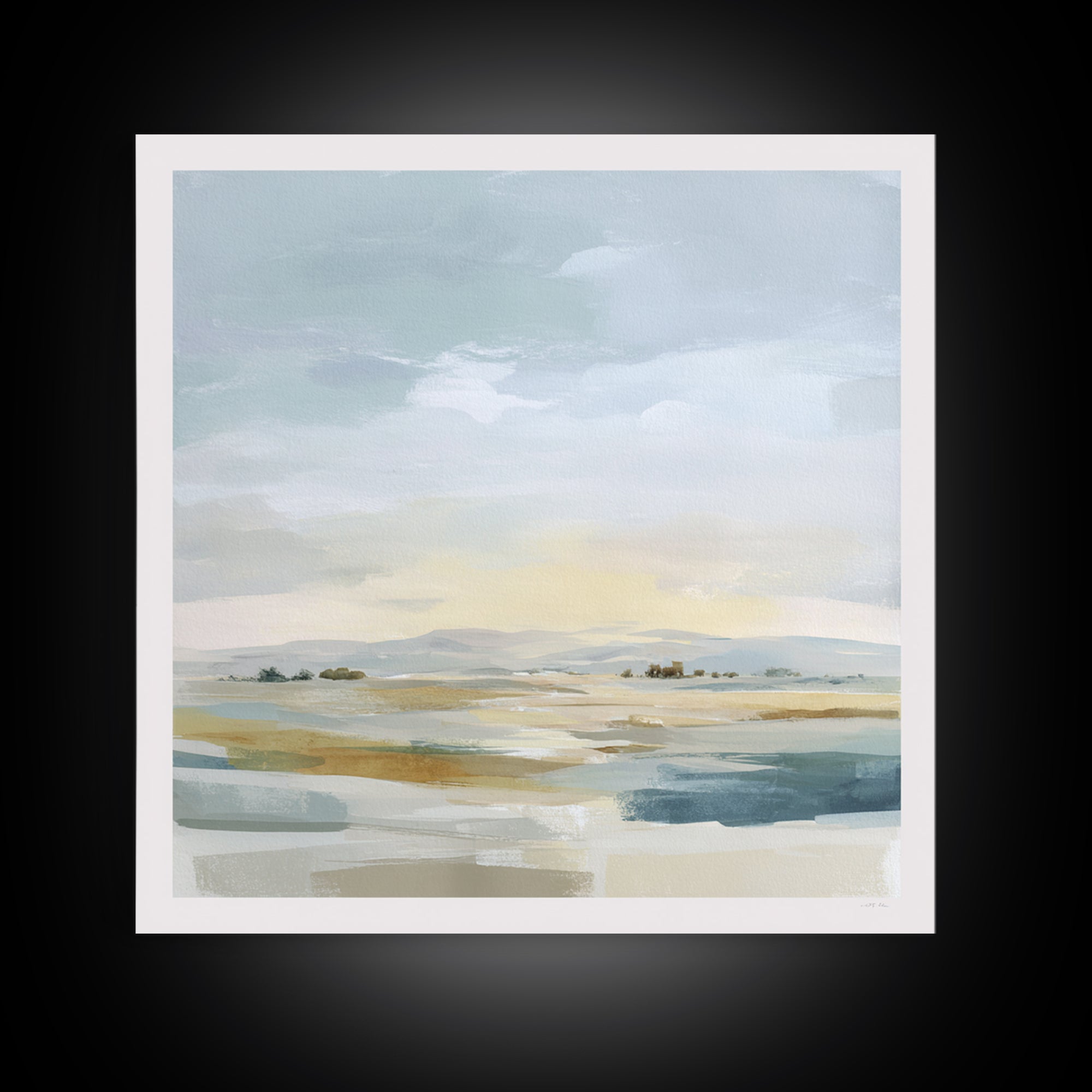Warm Desert Sunrise Framed Canvas Print, Waiting Room Art, Photography Print, Waiting Room Decor, Calm, Minimalist Decor, WRA-1x1-37