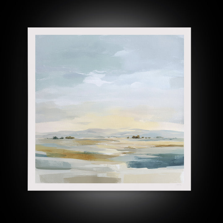 Warm Desert Sunrise Framed Canvas Print, Waiting Room Art, Photography Print, Waiting Room Decor, Calm, Minimalist Decor, WRA-1x1-37