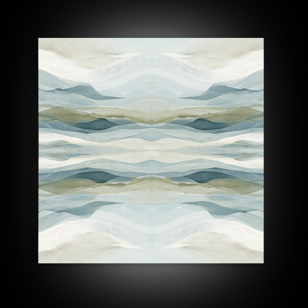 Soft Abstract Waves Framed Canvas Print, Waiting Room Art, Photography Print, Waiting Room Decor, Abstract Art, Calm, WRA-1x1-74