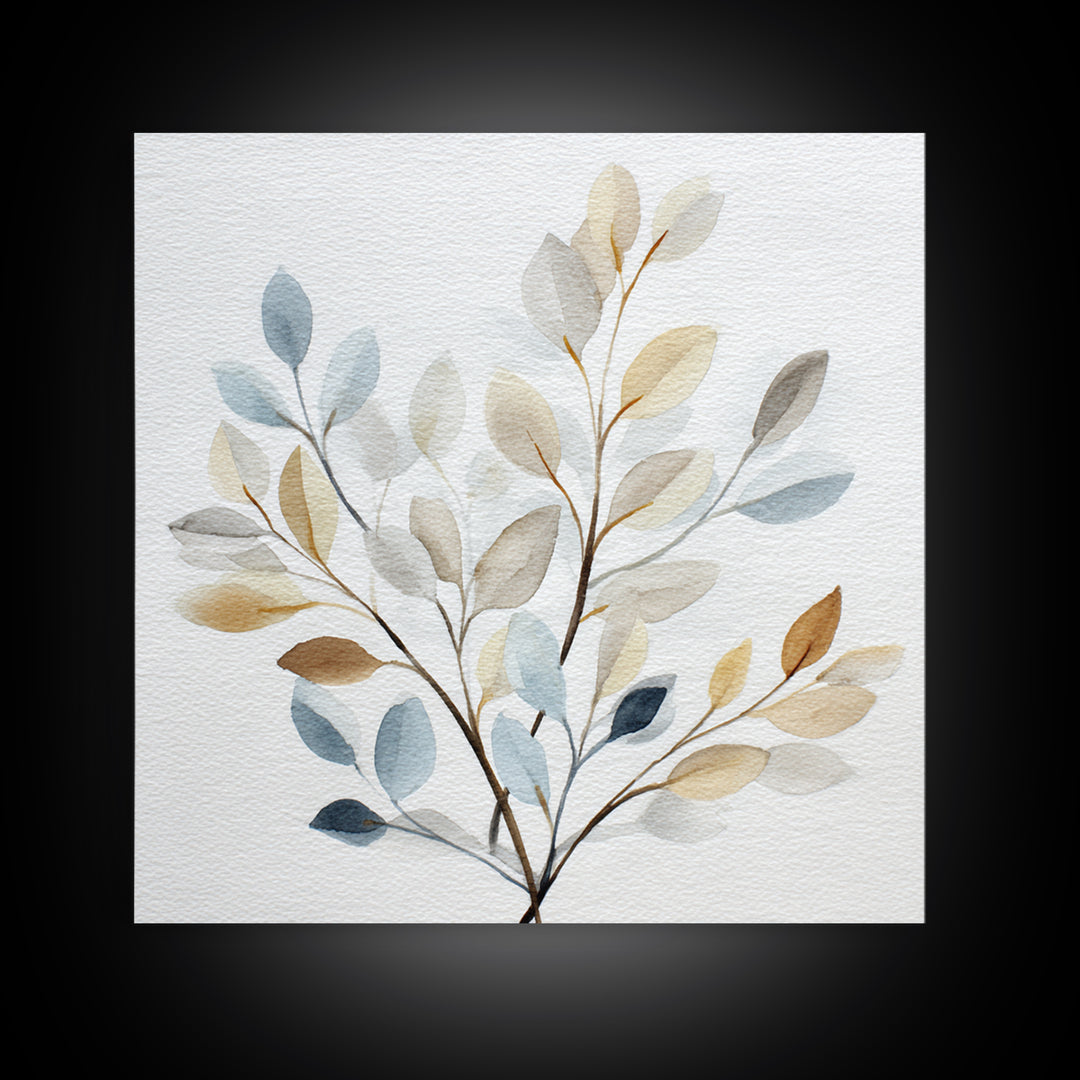 Neutral Botanical Branch Canvas Print, Waiting Room Art, Modern Decor, Waiting Room Decor, Fine Art, Calm, Home Decor, WRA-1x1-75