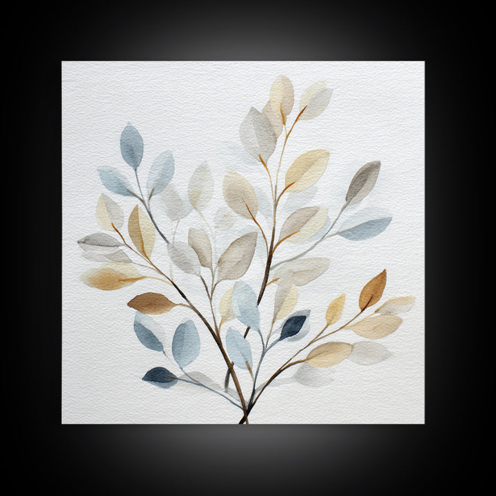 Neutral Botanical Branch Canvas Print, Waiting Room Art, Modern Decor, Waiting Room Decor, Fine Art, Calm, Home Decor, WRA-1x1-75