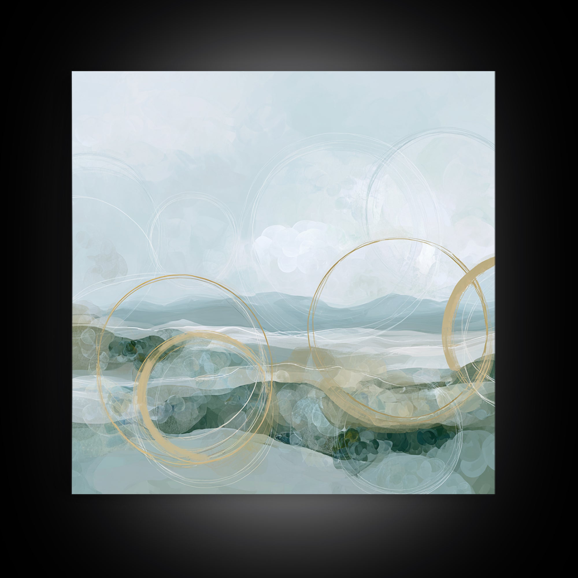 Abstract Circles Suggesting Calm Movement Canvas Print, Waiting Room Art, Neutral Decor, Waiting Room Decor, Fine Art, Calm, WRA-1x1-82