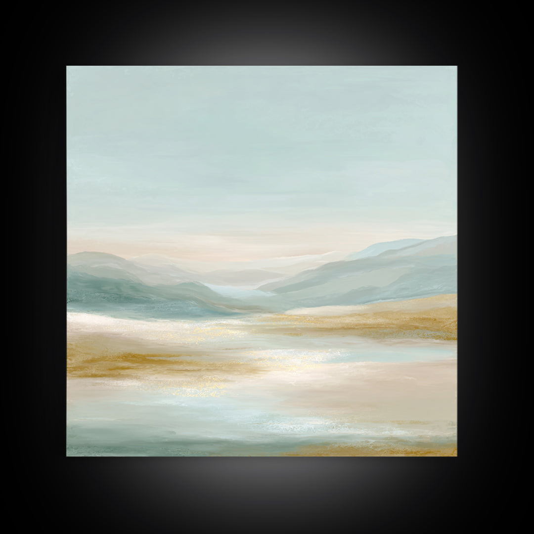Warm Desert Sunrise Canvas Print, Waiting Room Art, Boho Decor, Waiting Room Decor, Oil Painting, Calm, Printable Wall Art, WRA-1x1-85