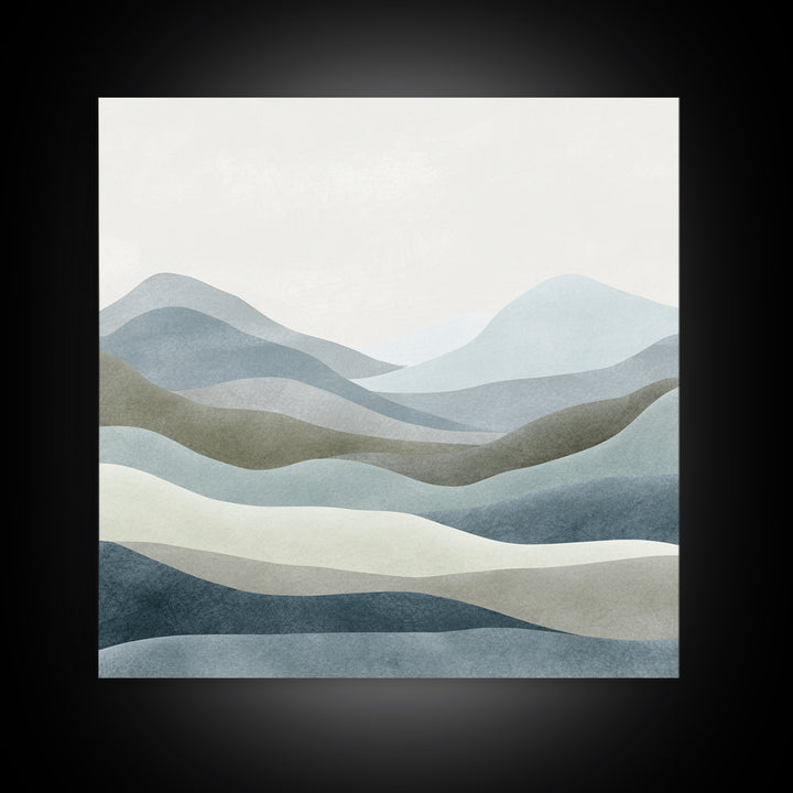 Simple Mountain Layers Canvas Print, Waiting Room Art, Modern Decor, Waiting Room Decor, Oil Painting, Calm, Home Decor, WRA-1x1-86