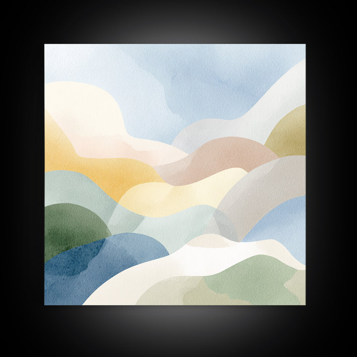 Pastel Rainbow Shapes for Pediatric Spaces Canvas Print, Waiting Room Art, Dental Art, Waiting Room Decor, Fine Art, Calm, WRA-1x1-90