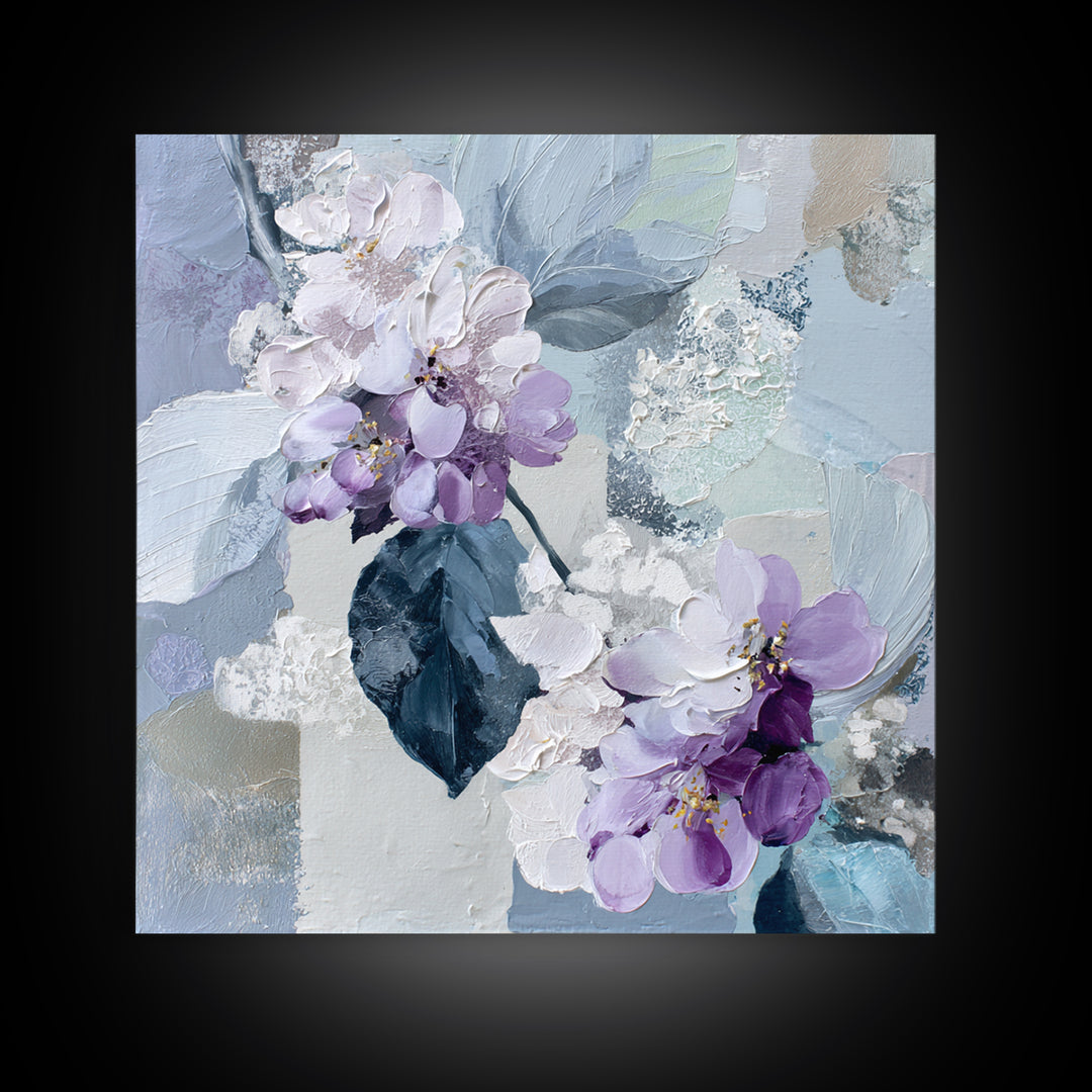 Soft Lavender Botanical Still Life Canvas Print, Waiting Room Art, Dental Art, Waiting Room Decor, Watercolor Art, Calm, WRA-1x1-92