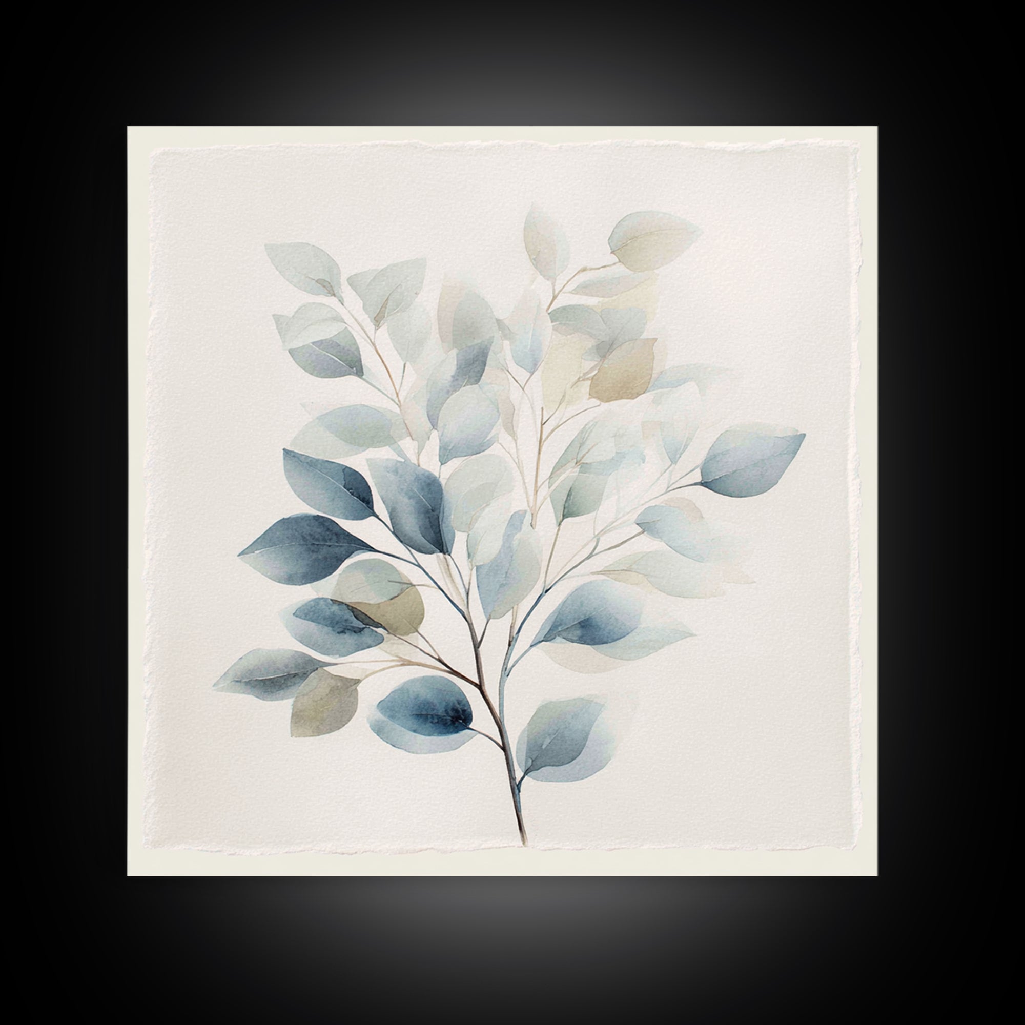 Neutral Botanical Branch Canvas Print, Waiting Room Art, Wall Art, Waiting Room Decor, Oil Painting, Calm, Floral Wall Art, WRA-1x1-99