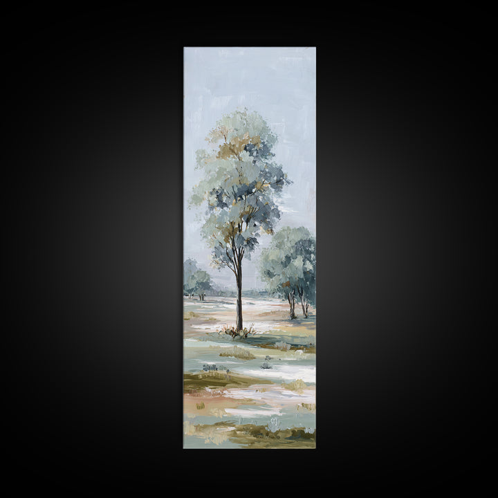 Open Field with Distant Tree Canvas Print, Waiting Room Art, Floral Wall Art, Waiting Room Decor, Calm, Minimalist Art, WRA-1x3-11