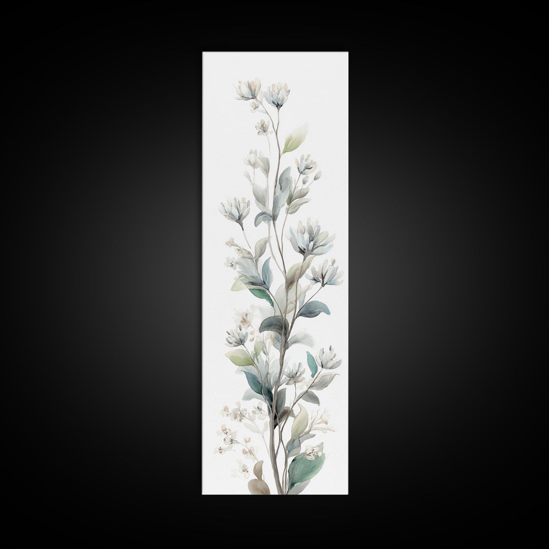 Neutral Botanical Branch Framed Canvas Print, Waiting Room Art, Home Decor, Waiting Room Decor, Fine Art, Calm, Modern Art, WRA-1x3-15