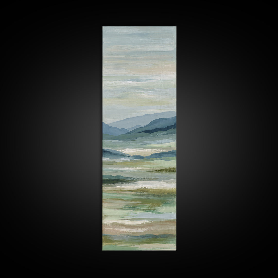 Calming Landscape with Open Sky and Gentle Canvas Print, Waiting Room Art, Statement Artwork, Waiting Room Decor, Oil Painting, WRA-1x3-37
