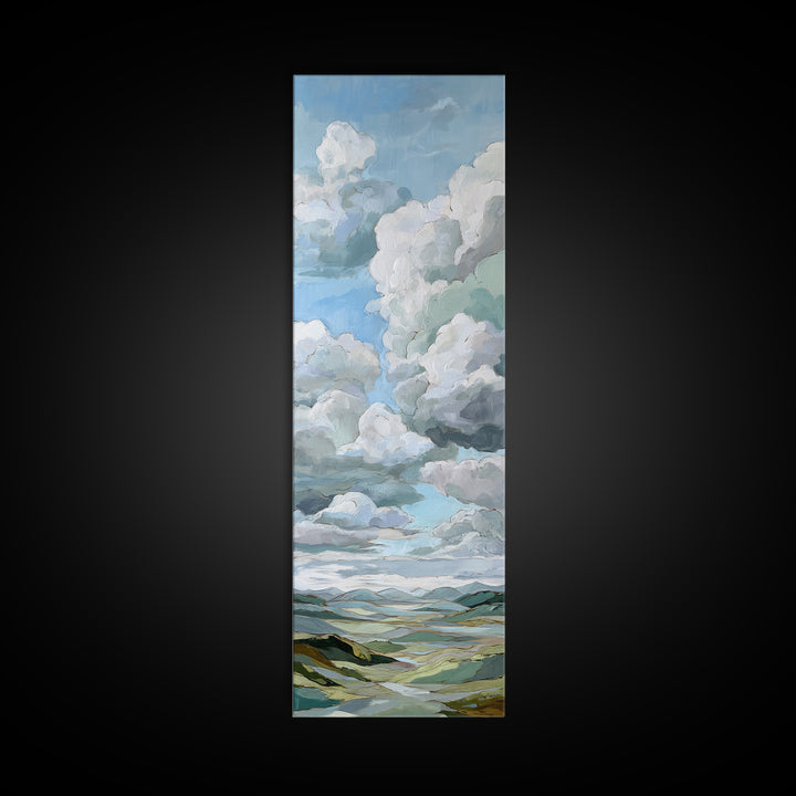 Large Cloudscape with Hopeful Light Framed Canvas Print, Waiting Room Art, Home Decor, Waiting Room Decor, Fine Art, Calm, WRA-1x3-52