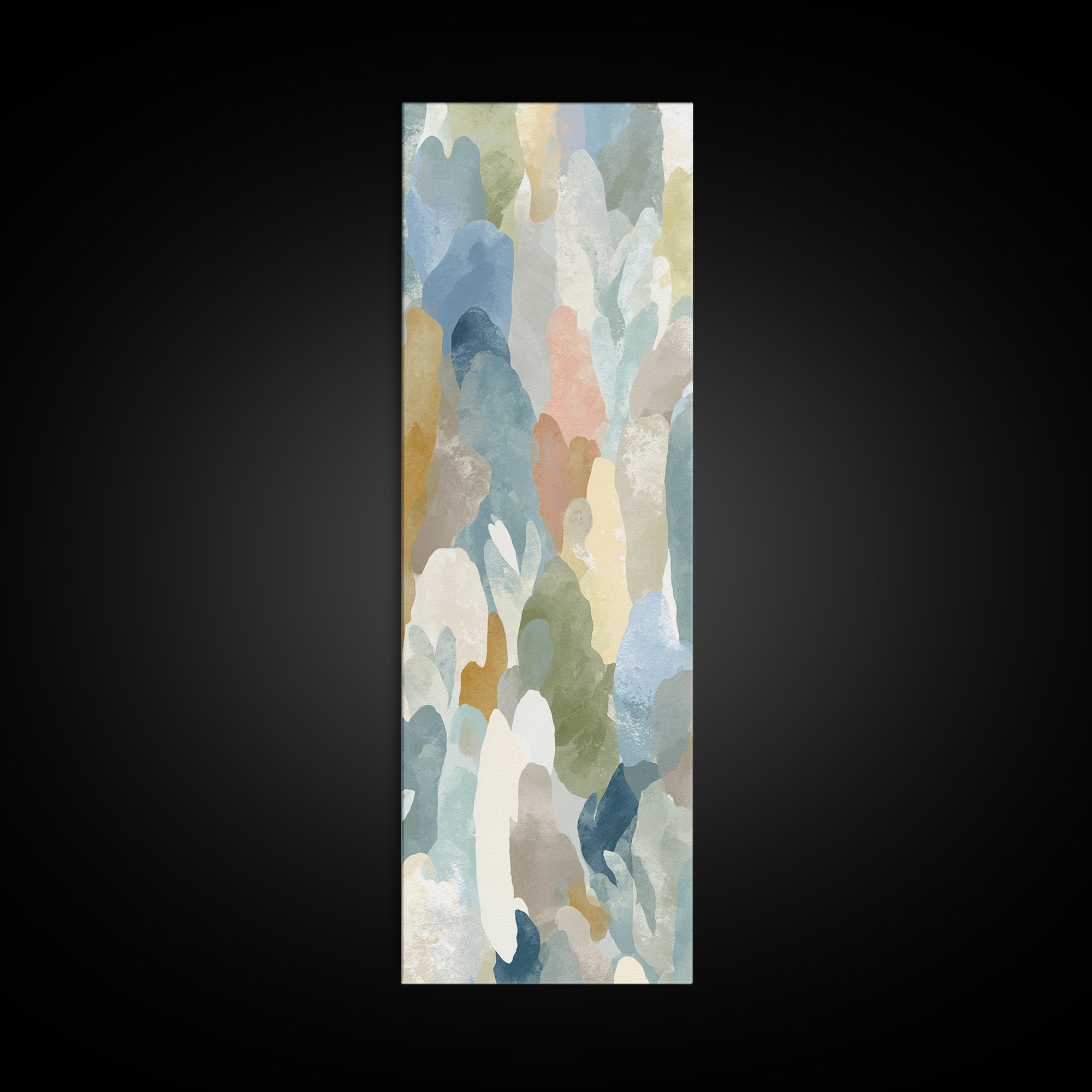 Pastel Rainbow Shapes for Pediatric Spaces Canvas Print, Waiting Room Art, Office Art, Waiting Room Decor, Abstract Art, Calm, WRA-1x3-6