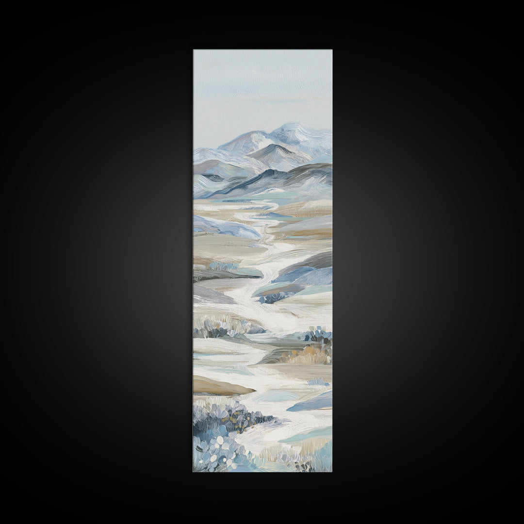 Soft Abstract Waves Framed Canvas Print, Waiting Room Art, Neutral Decor, Waiting Room Decor, Fine Art, Calm, Wall Art, WRA-1x3-62