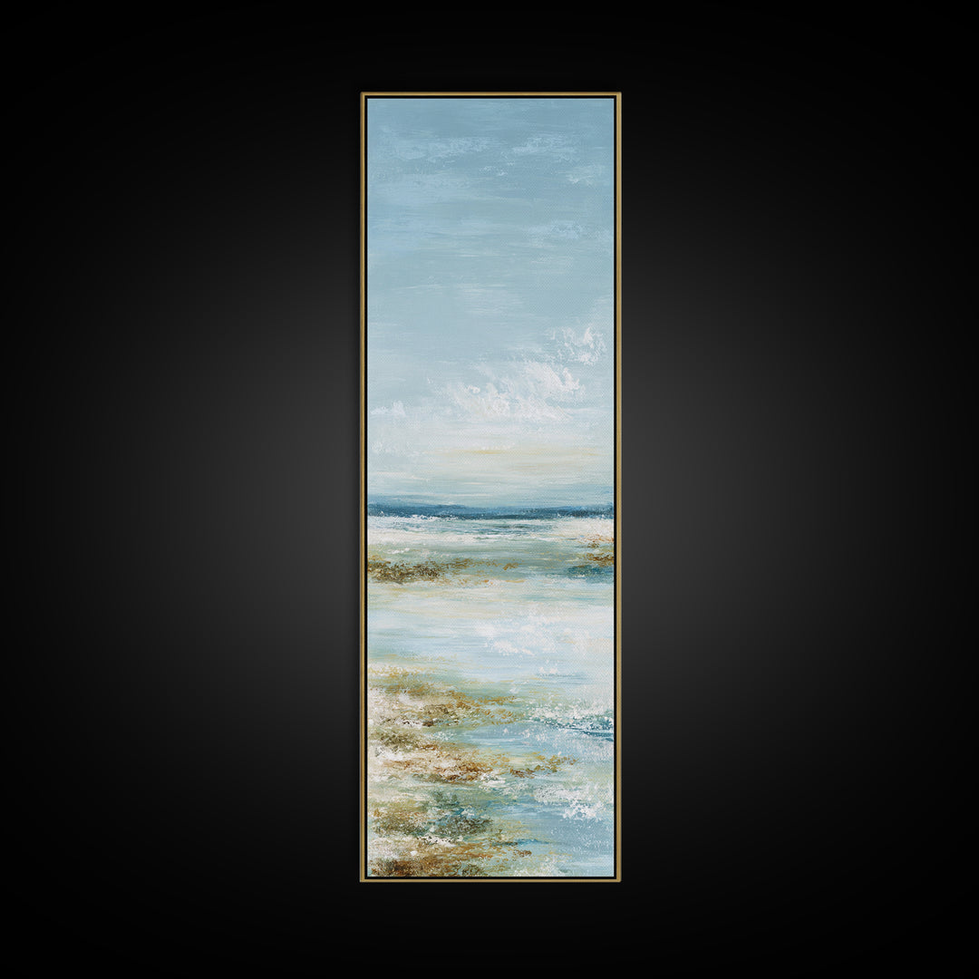 Peaceful Lake Reflection at Dawn Framed Canvas Print, Waiting Room Art, Office Wall Art, Waiting Room Decor, Fine Art, Calm, WRA-1x3-64