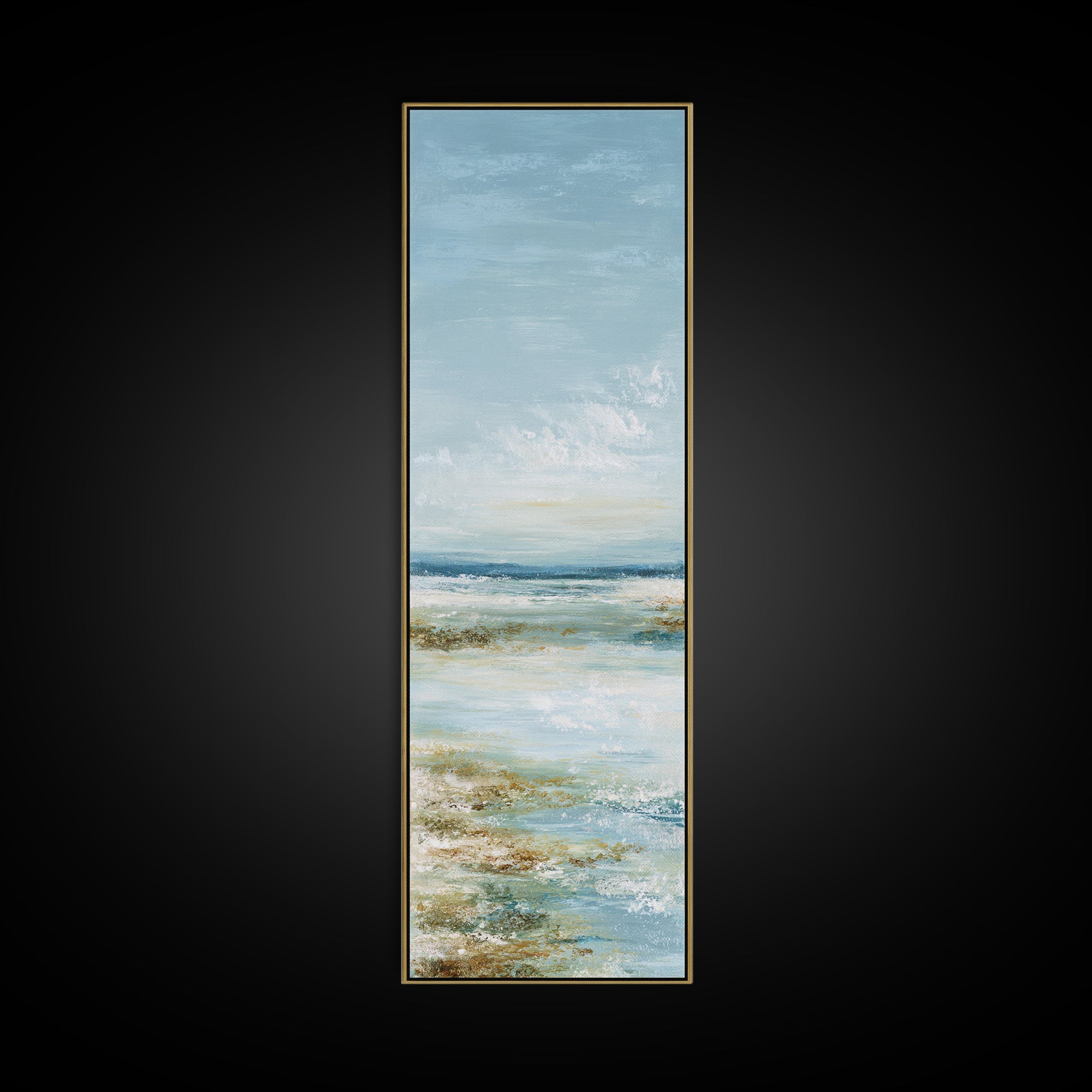 Peaceful Lake Reflection at Dawn Framed Canvas Print, Waiting Room Art, Office Wall Art, Waiting Room Decor, Fine Art, Calm, WRA-1x3-64