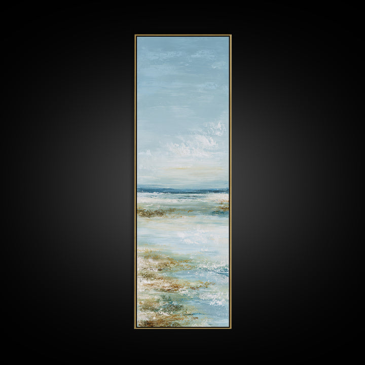 Peaceful Lake Reflection at Dawn Framed Canvas Print, Waiting Room Art, Office Wall Art, Waiting Room Decor, Fine Art, Calm, WRA-1x3-64