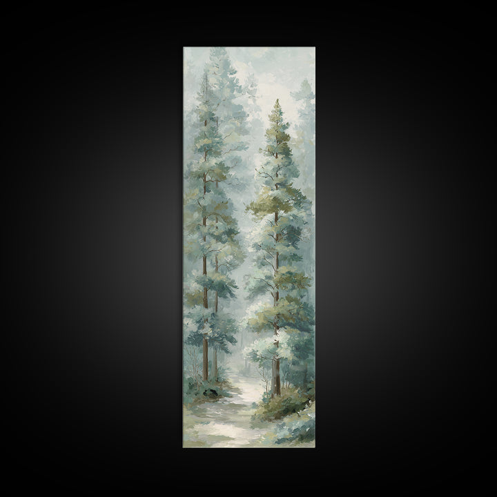 Misty Forest Path Framed Canvas Print, Waiting Room Art, Abstract, Waiting Room Decor, Calm, Modern Decor, Fine Art Print, WRA-1x3-71